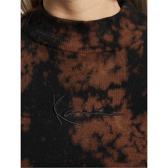 Karl Kani Γυναικεία μακρυμάνικη μπλούζα Small Signature Bleached Rib Knit LS Turtleneck